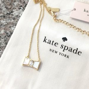 NWT Kate Spade Mother Of Pearl Bow Necklace